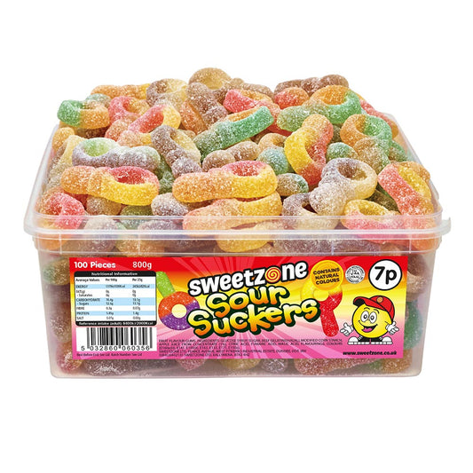 Sweetzone Sour Suckers 7p Tub 800g