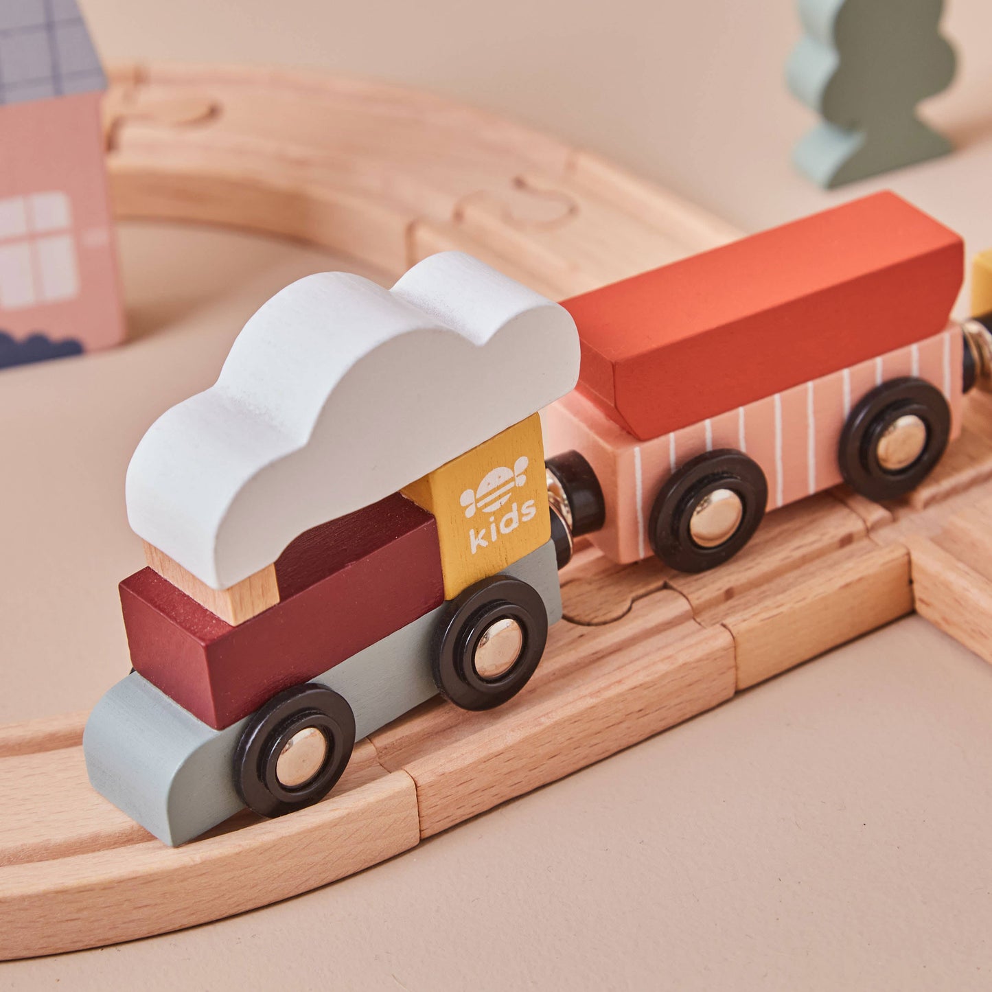 Just Bee Kids Wooden Kids Train Set (FSC)