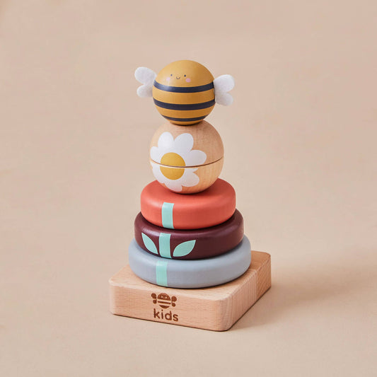 Just Bee Kids Wooden Bee Stacking Toy